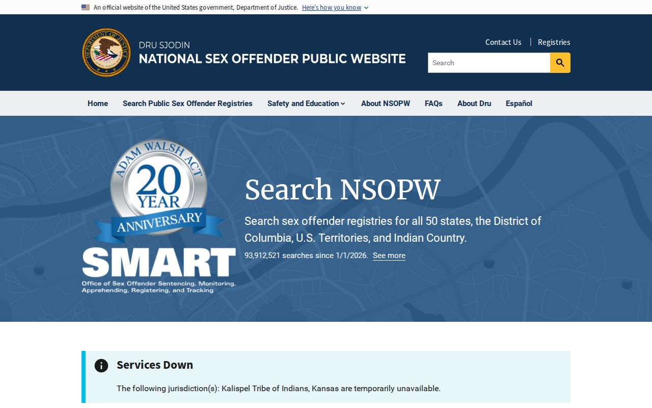 National registry search used with Grayson County sex offender records