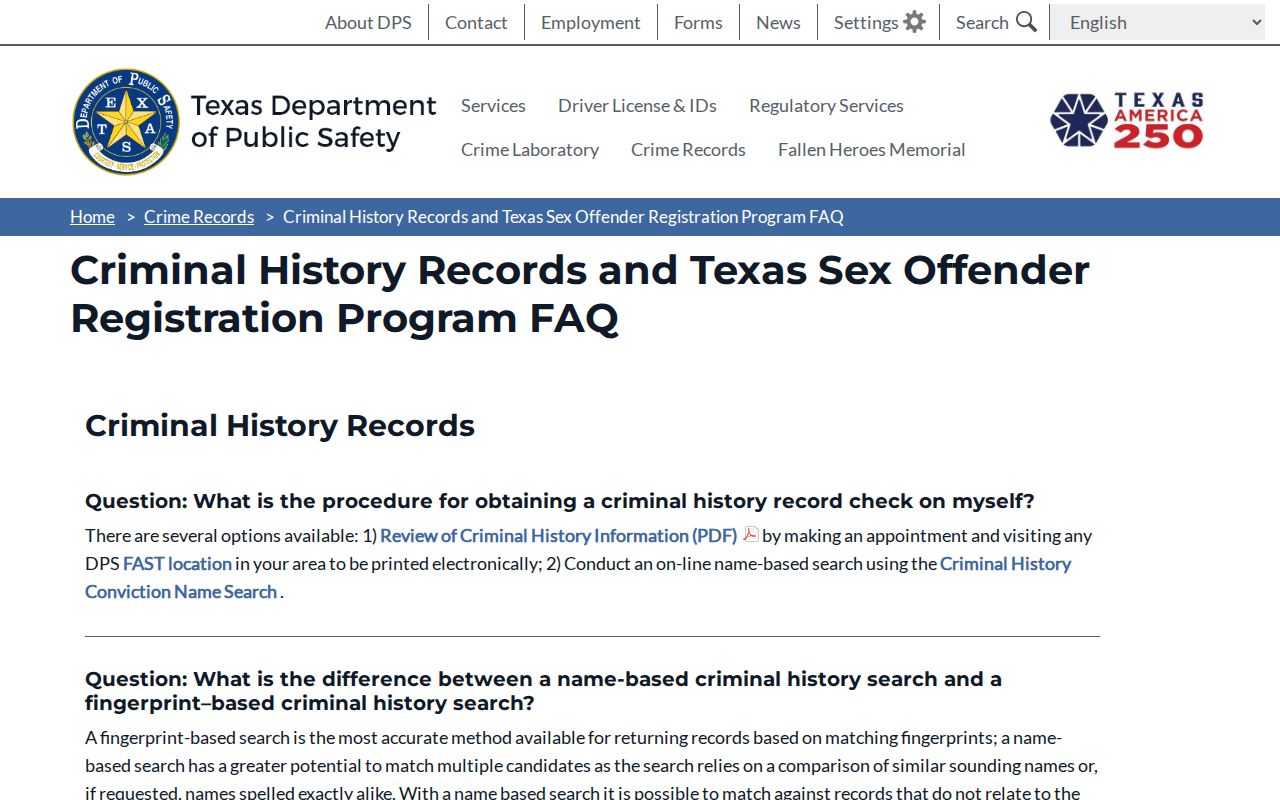 Grayson County criminal record correction and DPS FAQ