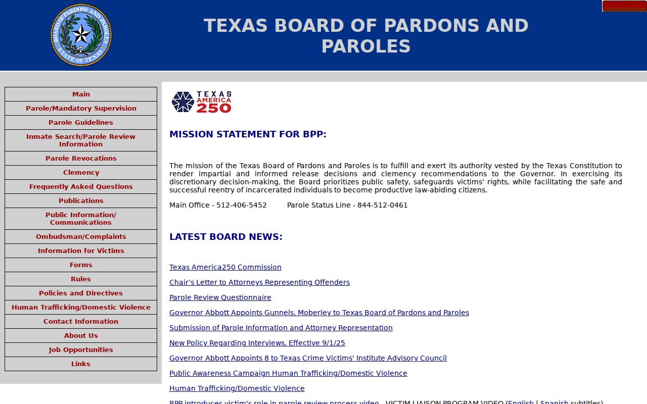 Grayson County criminal records Texas parole authority page