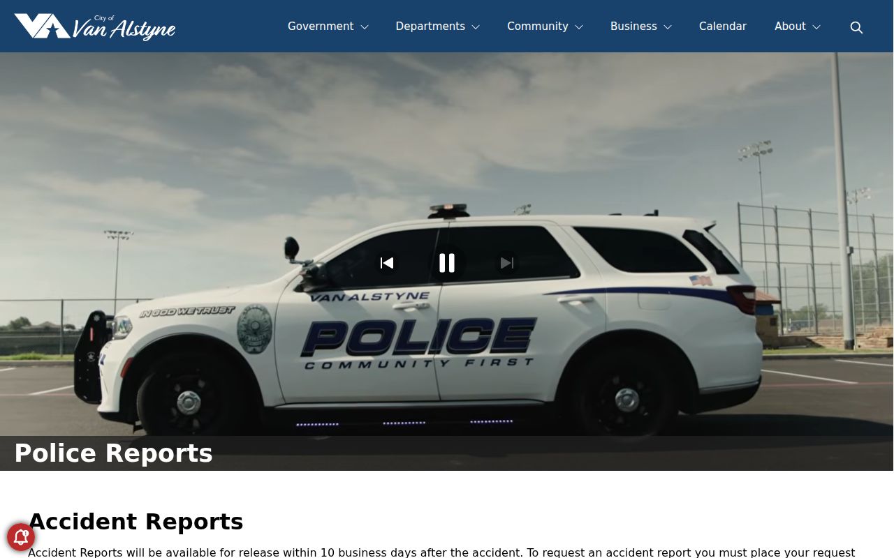 Van Alstyne police reports source for Van Alstyne criminal records